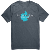 Pelican Lake Map Unisex Tee WHT Art