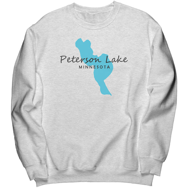 Peterson Lake Map Unisex Crewneck Sweatshirt, BLK Art