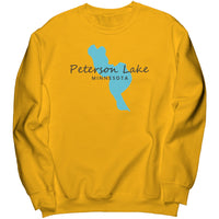 Peterson Lake Map Unisex Crewneck Sweatshirt, BLK Art