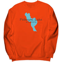 Peterson Lake Map Unisex Crewneck Sweatshirt, BLK Art