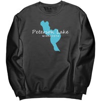 Peterson Lake Map Unisex Crewneck Sweatshirt, White Art