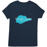 Rush Lake Map Ladies V-Neck Tee