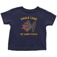 TODDLER Colorful Fish My Happy Place T-Shirt, More Colors
