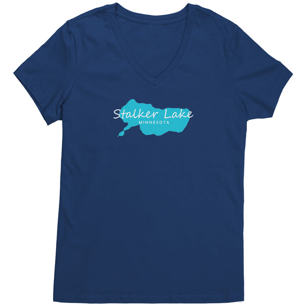 Stalker Lake Map Ladies V-Neck Tee