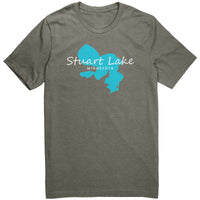 Stuart Lake Map Unisex Tee WHT