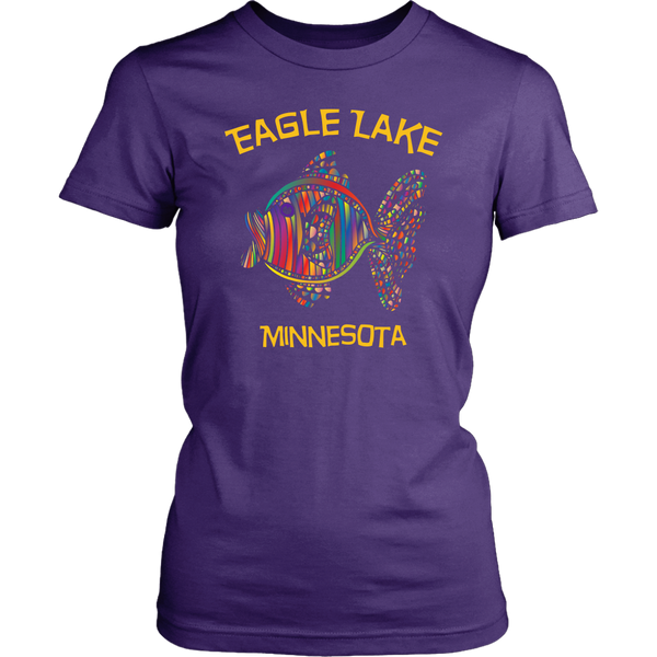 LADIES Colorful Fish Eagle Lake T-Shirt, More Colors