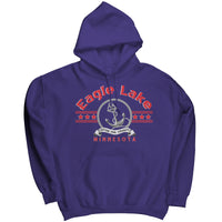Unisex Eagle Lake Hoodie, Anchor, Red Art