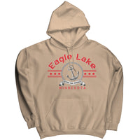 Unisex Eagle Lake Hoodie, Anchor, Red Art