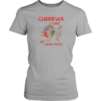 LADIES Tee, Chippewa Lake, Colorful Fish