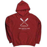 West Battle Lake Paddles Unisex Hoodie WHT