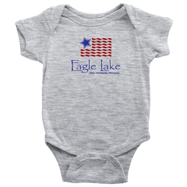 Baby Onesie, USA Flag, Eagle Lake