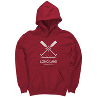 Youth Long Lake Paddles Hoodie, WHT