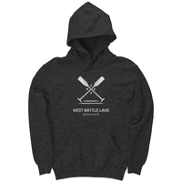Youth West Battle Lake Paddles Hoodie, WHT