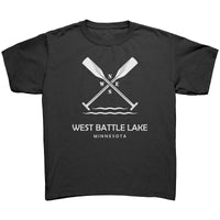 Youth West Battle Lake Paddles Tee, WHT