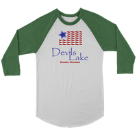UNISEX Raglan Shirt, Devils Lake, Flag