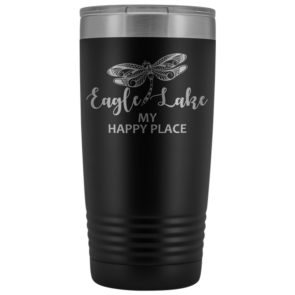 20-Ounce Stainless Tumbler, Eagle Lake, Dragon Fly, Happy Place