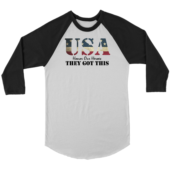 UNISEX 3/4 Raglan Shirt, USA, They Got This