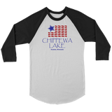 UNISEX Raglan Shirt, Chippewa Lake, USA Flag