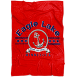 Fleece Blanket, Plush, Eagle Lake, Red, Small/Medium/Large