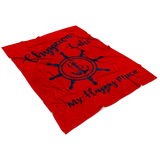 Fleece Blanket, Plush, Chippewa Lake, Nautical Red