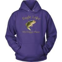 Unisex Eagle Lake Hoodie, Bass Happy Place