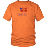 UNISEX  T-Shirt, USA Flag, Eagle Lake