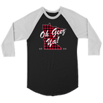 Minnesota Raglan Tee, Unisex, Buffalo Plaid, Oh Geez Ya!