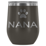 12-Ounce Stemless Wine Tumbler, NANA, Pawprint