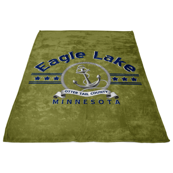 Fleece Blanket, Plush, Eagle Lake, Olive, Small/Medium/Large