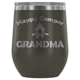 12-Ounce Stemless Wine Tumbler, GRANDMA, Happy Camper