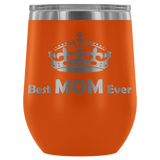 12-Ounce Stemless Wine Tumbler, MOM, Crown