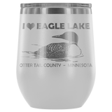 12-Ounce Stemless Wine Tumbler, Eagle Lake Heart Loon