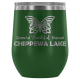 Wine Tumbler, 12-Ounce, Stainless Vacuum, Chippewa Lake Butterfly