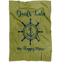 Fleece Blanket, Plush, Devils Lake, Olive, Small/Medium/Large
