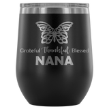 12-Ounce Stemless Wine Tumbler, NANA, Butterfly