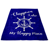 Fleece Blanket, Plush, Chippewa Lake, Nautical Blue, Small/Medium/Large