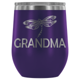 12-Ounce Stemless Wine Tumbler, GRANDMA, Dragonfly