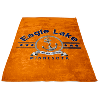 Fleece Blanket, Plush, Eagle Lake, Orange, Small/Medium/Large