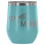 12-Ounce Stemless Wine Tumbler, MOM, Dragonfly