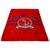 Fleece Blanket, Plush, Eagle Lake, Red, Small/Medium/Large