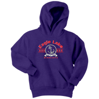 Youth Hoodie, Eagle Lake Anchor, Red Art