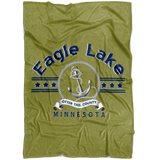 Fleece Blanket, Plush, Eagle Lake, Olive, Small/Medium/Large