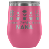 12-Ounce Stemless Wine Tumbler, NANA, Flower Pots