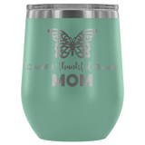 12-Ounce Stemless Wine Tumbler, MOM, Butterfly