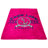 Fleece Blanket, Plush, Eagle Lake, Hot Pink, Small/Medium/Large