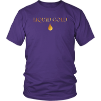 Mens Ladies Unisex Tee, Liquid Gold, Gel