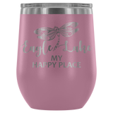 12-Ounce Stemless Wine Tumbler, Eagle Lake Dragonfly My Happy Place