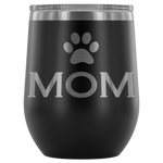 12-Ounce Stemless Wine Tumbler, MOM, Pawprint