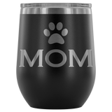 12-Ounce Stemless Wine Tumbler, MOM, Pawprint