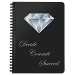 Spiralbound Notebook Gel Accessory, Diamond Decide Commit Succeed